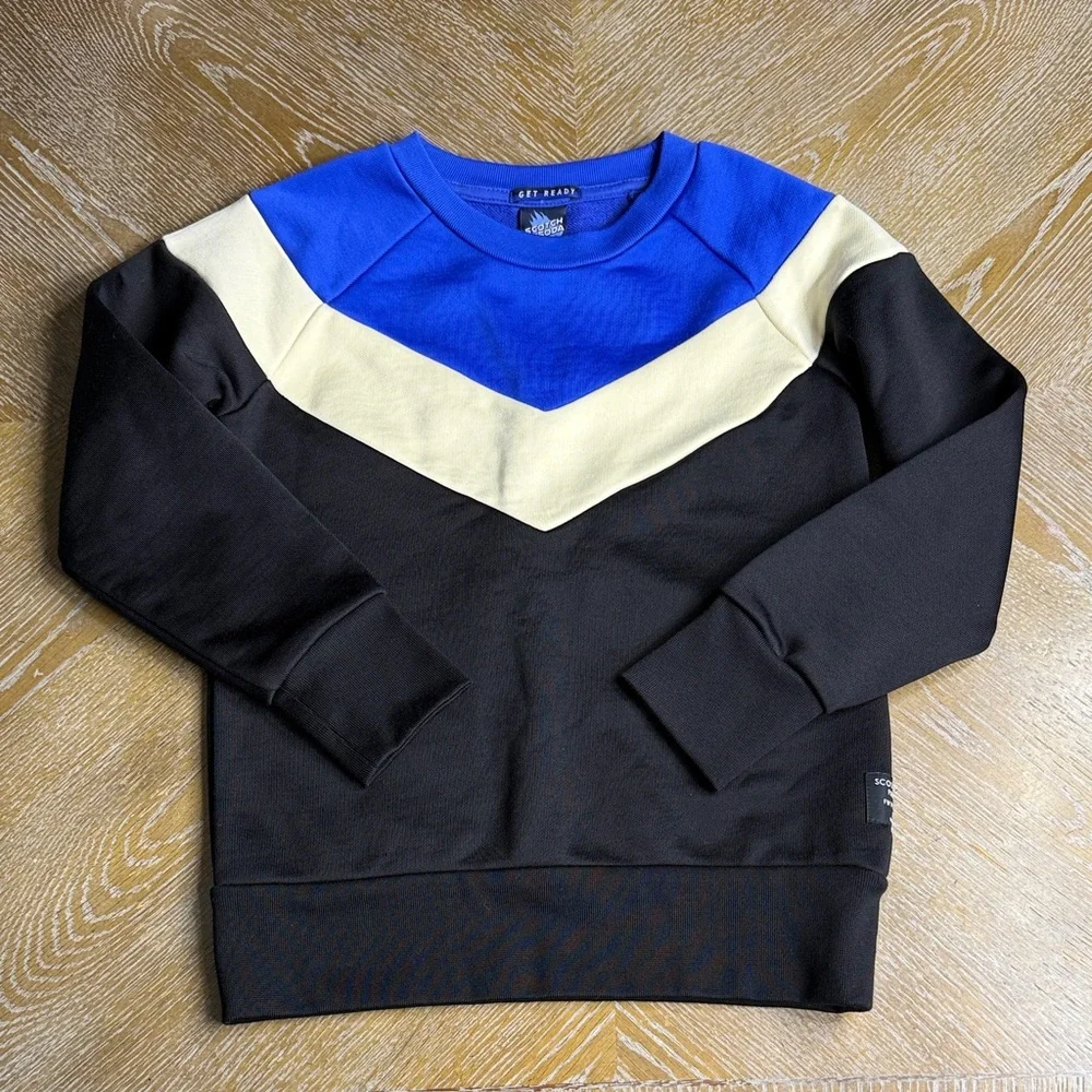 SCOTCH & SODA Black, Blue, and Cream Crewneck Sweater 8